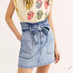 Free People Splendor in the Grass Denim Skirt
